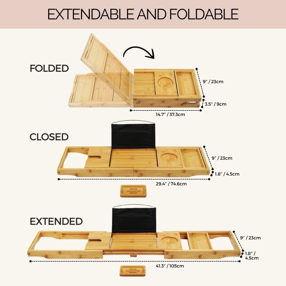 Extendable Bath Tray for Tub - Adjustable Bathtub Caddy Tray