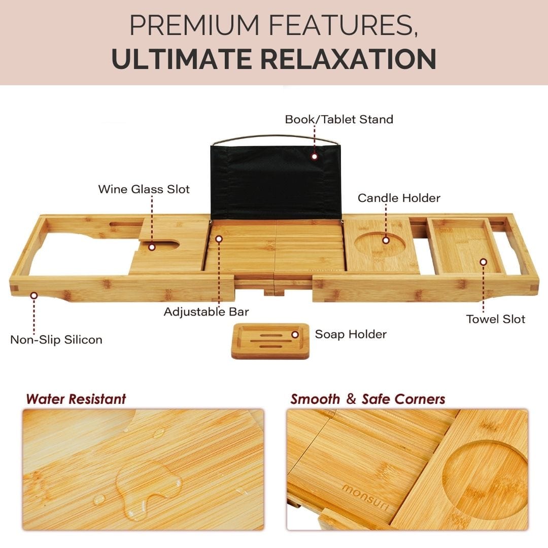 Wooden Bathtub Tray, Caddy, Relax, Table For selling Tub, Self Care, Spa Gift