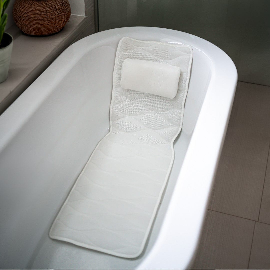 US Full Body Bath Pillow Mat Home Non-Slip Spa Bathtub Pillow Back