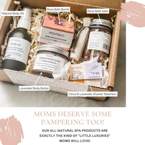 Body Care Gift Box for Mom - 8 Piece Spa Kit for Mother