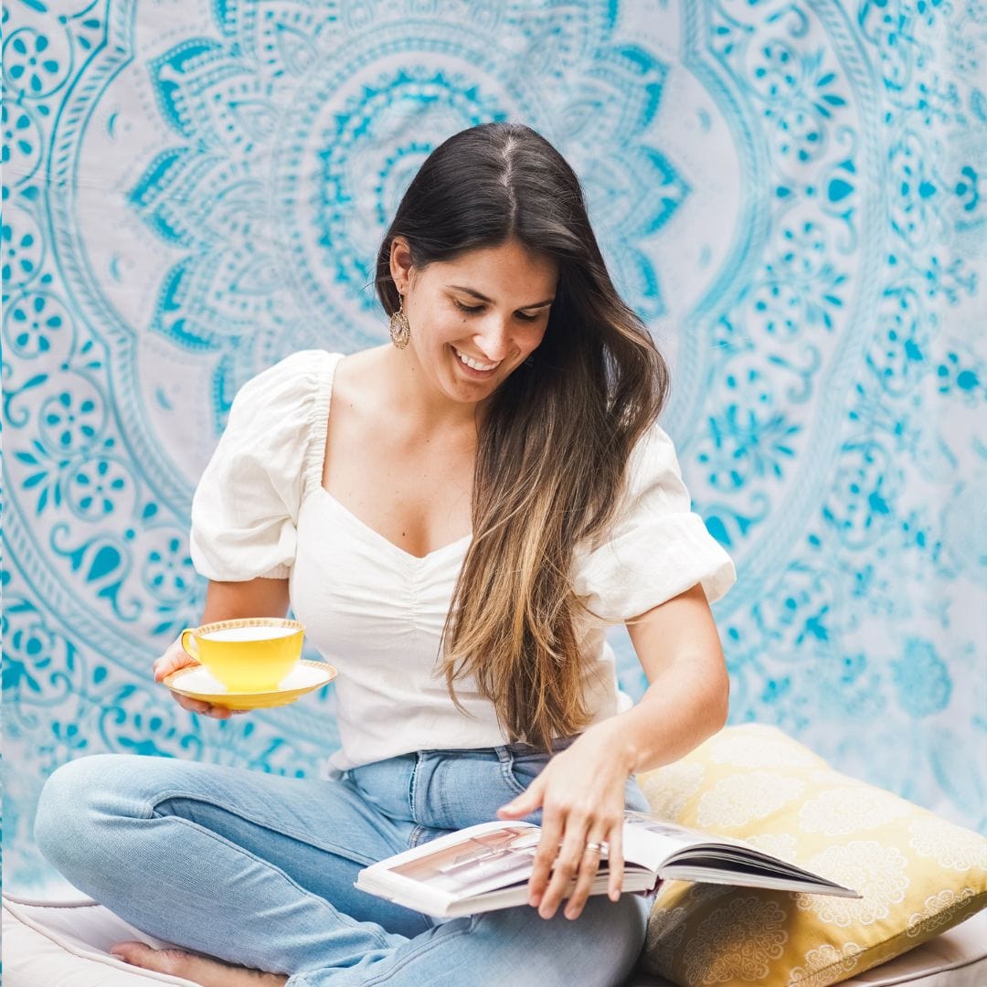 Mandala Tapestry Blue & Gold - Zen Home